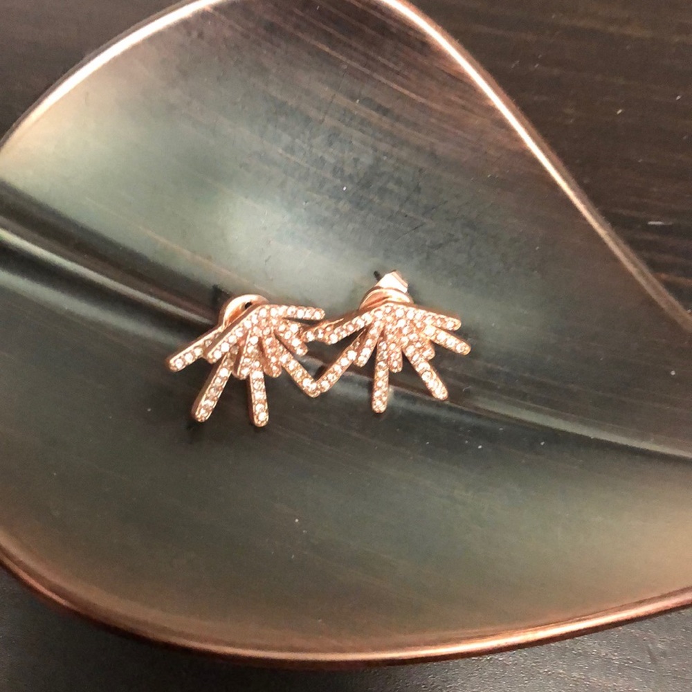 Lauren Conrad rose gold ear jacket earrings
